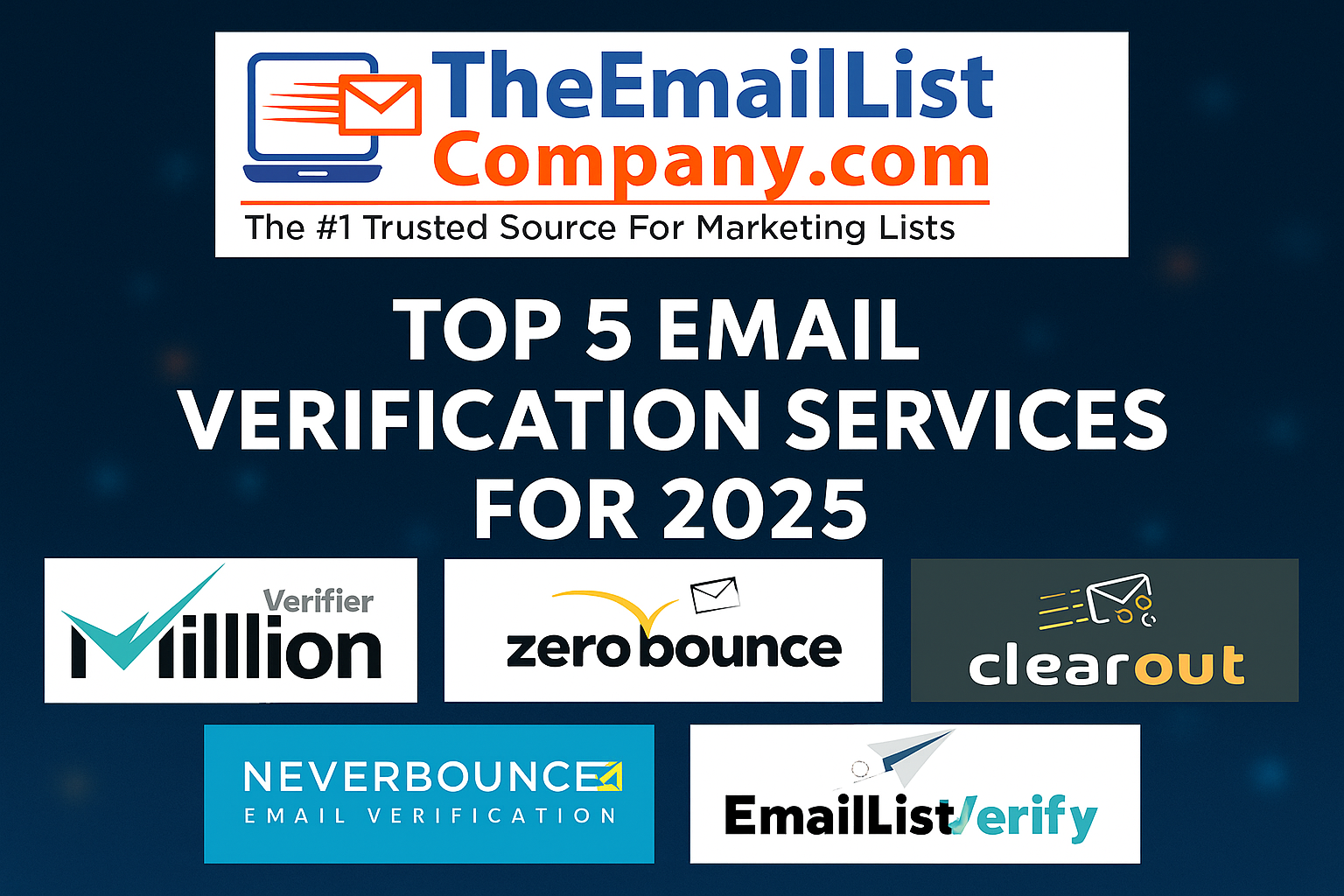 Top 5 Email Verification Services for 2025 with MillionVerifier, ZeroBounce, NeverBounce, Clearout, and Email List Verify – The Email List Company