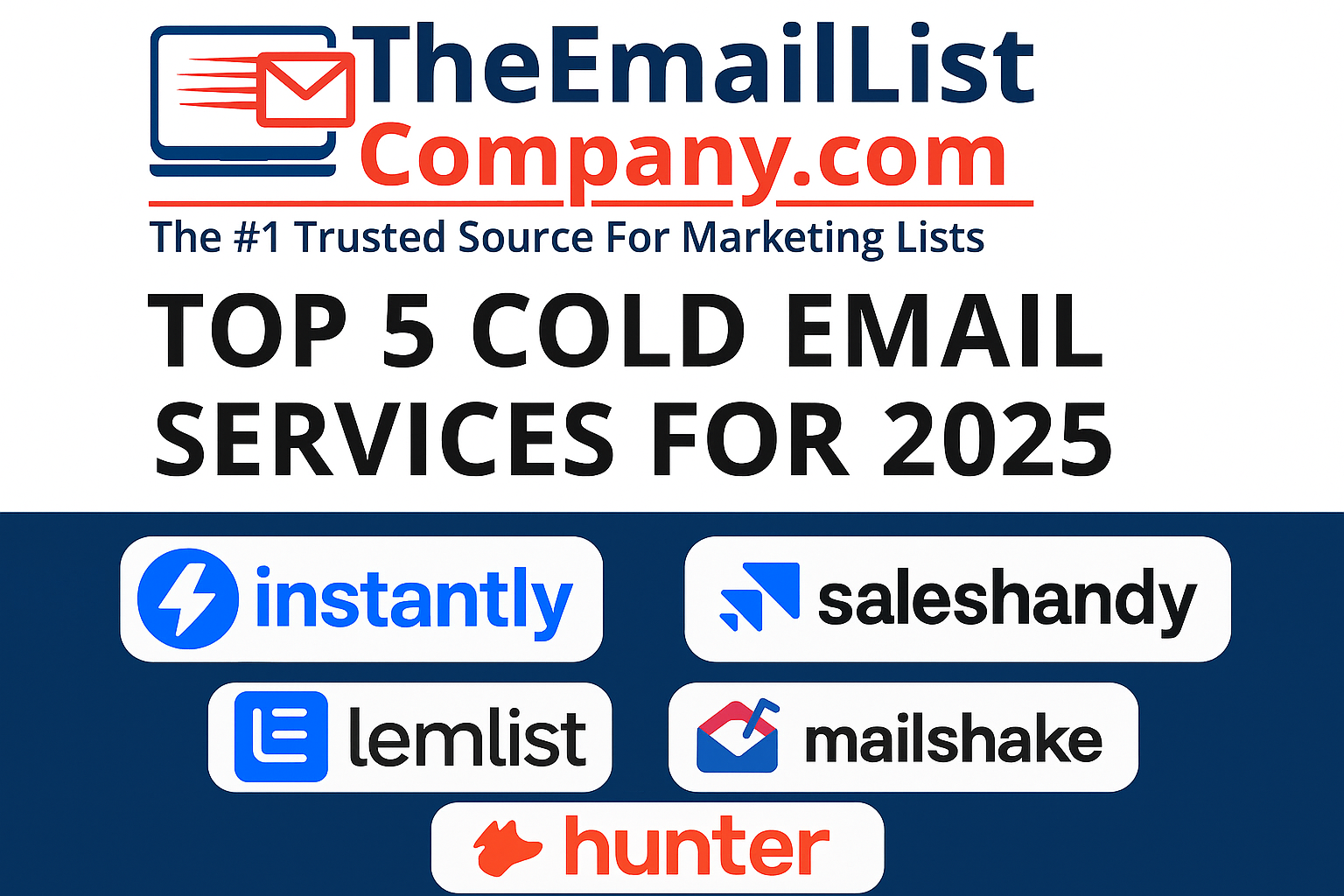 Top 5 Cold Email Services for 2025 featuring Instantly, Saleshandy, Lemlist, Mailshake, and Hunter – The Email List Company